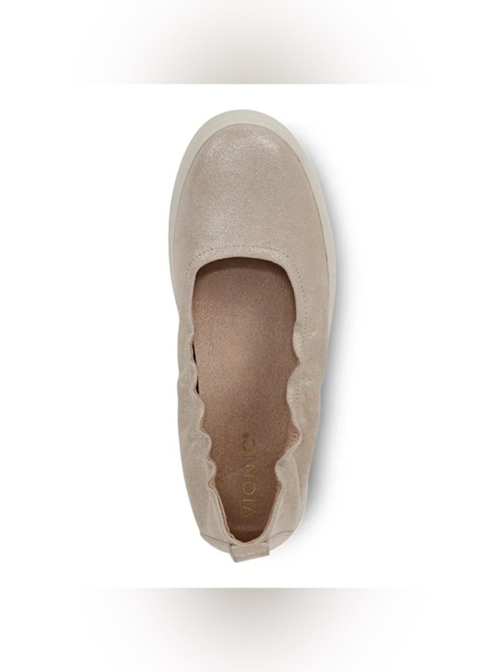 Vionic Uptown Ballet Flats Gold Shimmer Womenโs Size 7